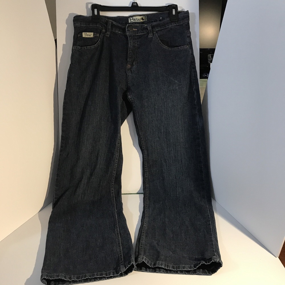 Berne Apparel Womens 10S Dark Wash Wide Leg Workwear‎ Jeans WP925VBW Short